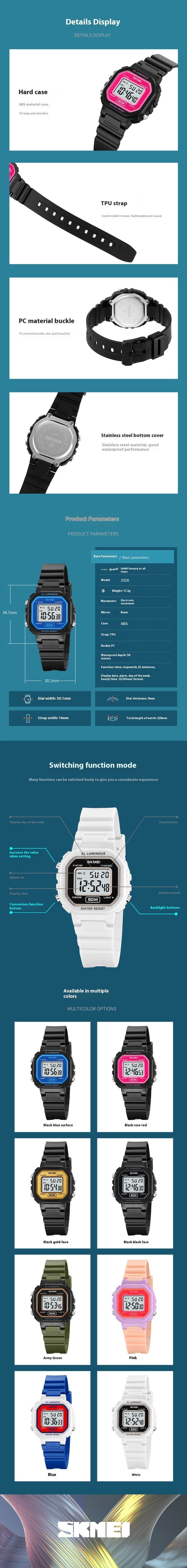 Reloj Deportivo Multifuncional Resistente al Agua con Esfera Luminosa - Image 10