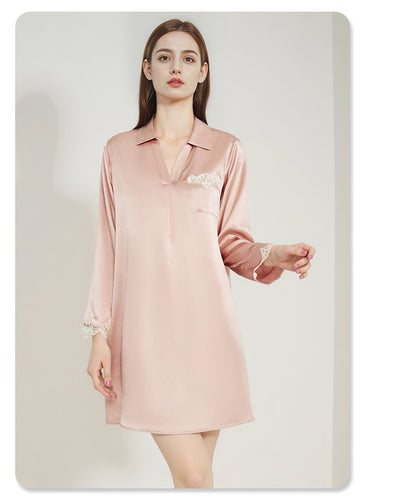 Camisón de Seda Mulberry para Mujer - Pijama Holgado y Fresco - Image 10