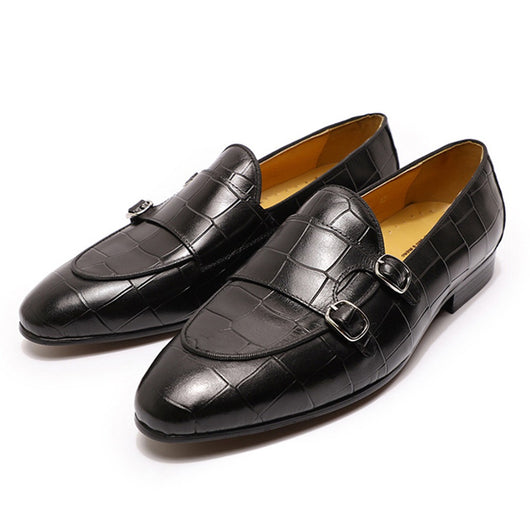 Zapatos Casuales de Cuero con Patrón en Relieve para Hombre - Image 12