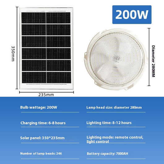 Lámpara Solar LED de Techo para Interiores y Exteriores - Image 6