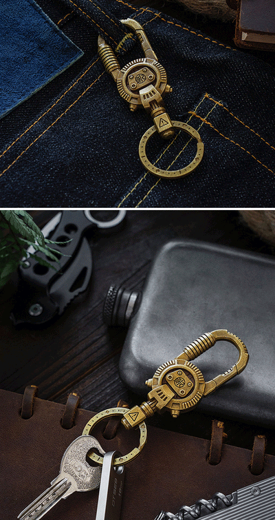 Llavero Steampunk de Latón Mecánico Vintage - Image 12