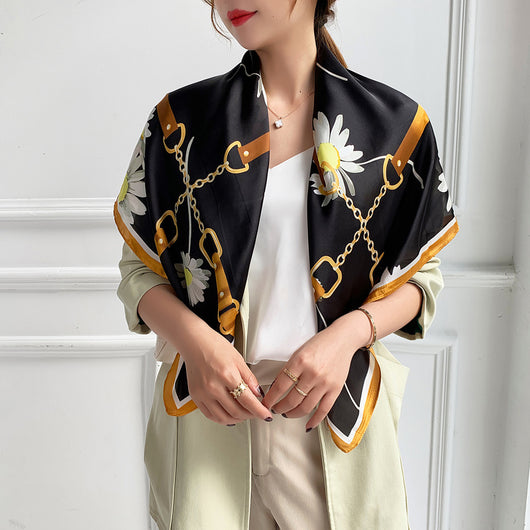 Pañuelos de Seda Estampados para Mujer - Hijab Versátil - Image 34