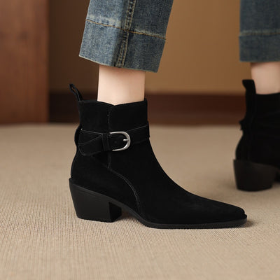 Botas de Ante con Tacón Grueso y Forro Polar para Otoño-Invierno - Image 19