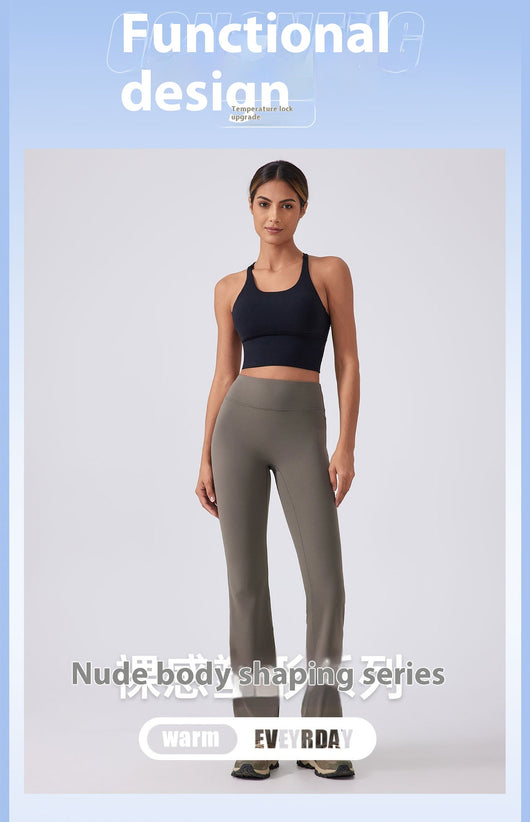Pantalones Yoga Cintura Alta Levantacaderas Pierna Ancha Sin Marcas Efecto Segunda Piel - Image 19
