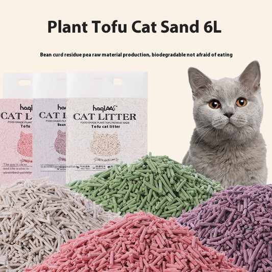 Arenilla para Gatos de Tofu Natural 6L - Té Verde y Plantas
