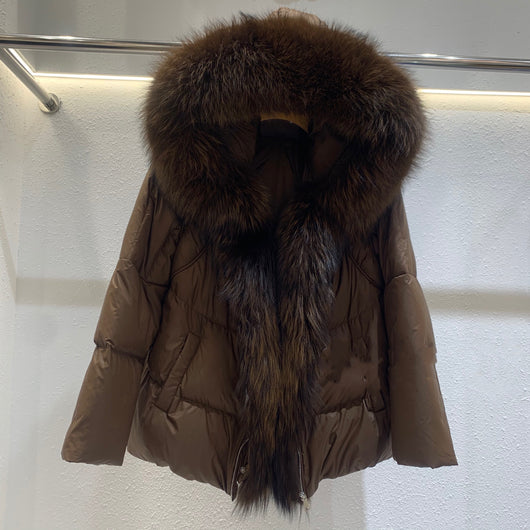 Chaqueta de Plumón con Cuello de Piel de Zorro para Mujer - Image 8