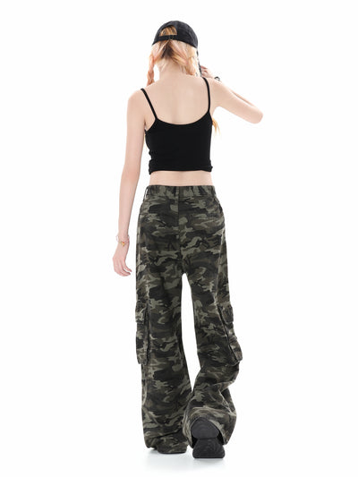 Pantalones de Trabajo Camuflaje Multi-Bolsillos Corte Recto Unisex - Image 10