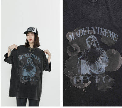 Playera Holgada Madonna Estampado Hip Hop Street Wear - Image 7