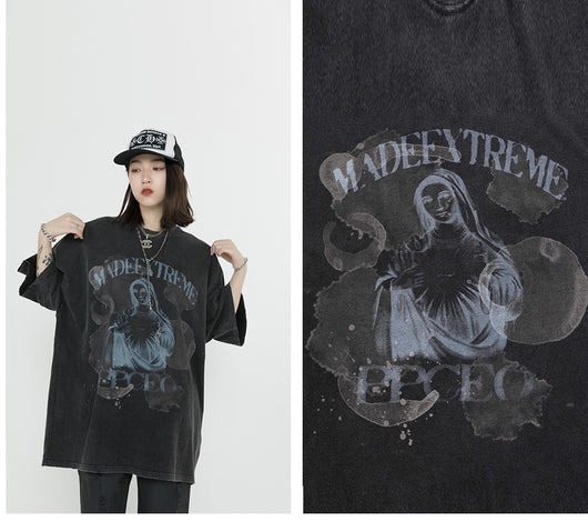 Playera Holgada Madonna Estampado Hip Hop Street Wear - Image 7