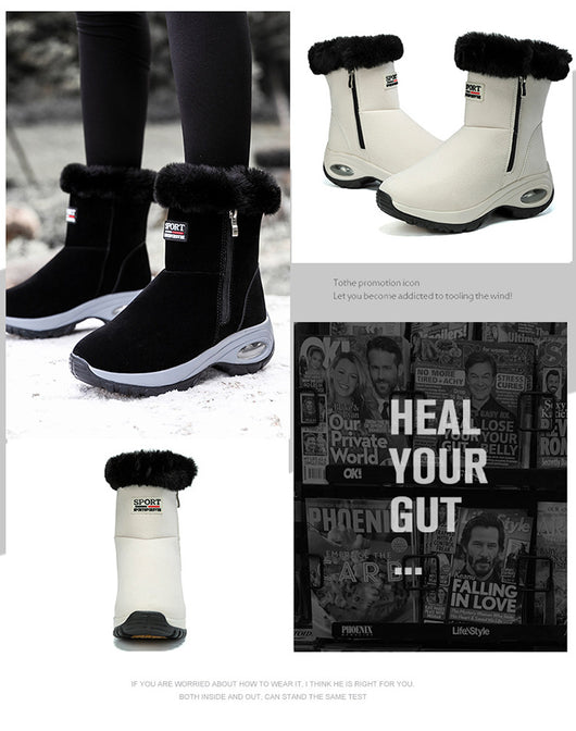 Botas Cortas de Caña Media con Suela Gruesa y Forro Cálido para Mujer - Image 10