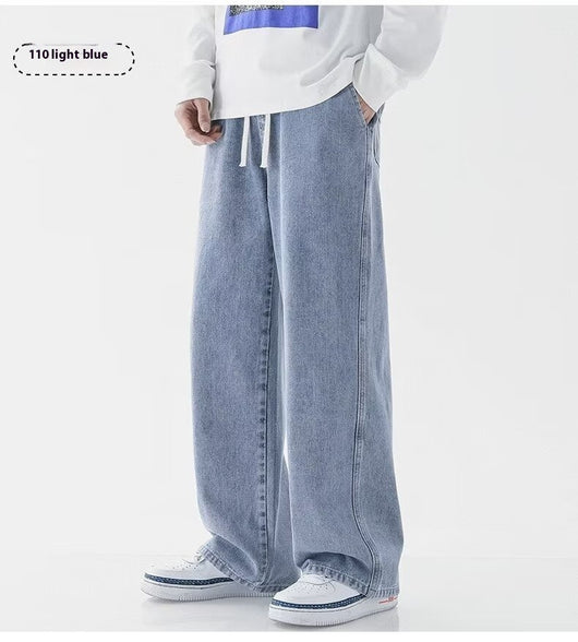 Pantalones Vaqueros Rectos Hombre Primavera Verano Talle Alto Pierna Ancha Urbano - Image 11
