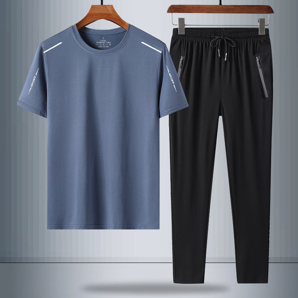 Conjunto Verano Hombre: Camiseta y Pantalón Seda de Hielo Secado Rápido