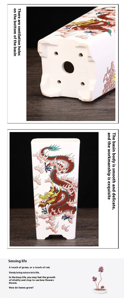 Maceta Cuadrada de Cerámica Esmaltada Púrpura con Diseño Moderno para Plantas - Image 16