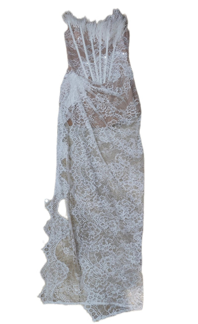 Vestido de Fiesta Elegante con Escote Tubo y Abertura Alta - Image 10