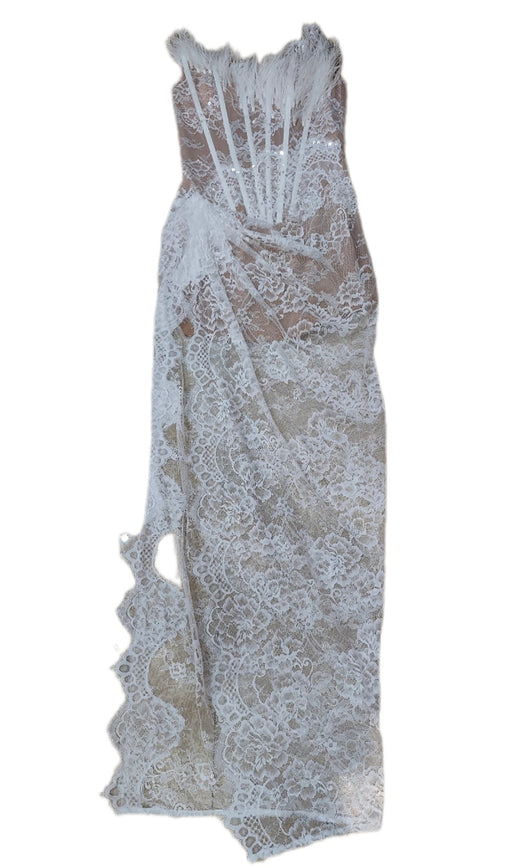 Vestido de Fiesta Elegante con Escote Tubo y Abertura Alta - Image 10