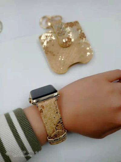 Correa de Cuero Estampado Leopardo para Apple Watch Series 3, 4, 5, 6 y SE - Image 6