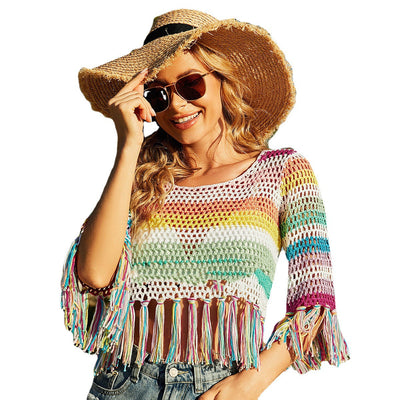 Blusa de Playa Bikini con Paneles y Recortes - Image 8