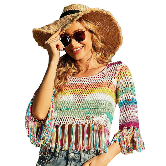 Blusa de Playa Bikini con Paneles y Recortes - Image 8