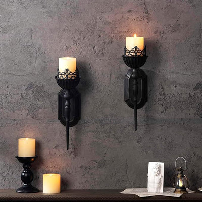 Candelabro Colgante de Hierro Forjado Negro para Decoración - Image 13