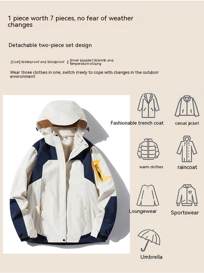 Chaqueta 3 en 1 Impermeable y Rompevientos con Forro Removible de Felpa - Image 18