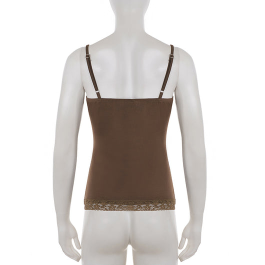Camiseta Escotada con Patchwork de Encaje y Botones - Image 12