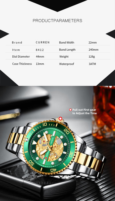 Reloj Empresarial para Hombre Resistente al Agua con Esfera Redonda - Image 10