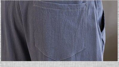 Pantalones Anchos Estilo Chino de Algodón y Lino para Hombre - Image 11