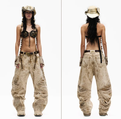 Jeans Beige Counterbalance Destroy - Estilo Wasteland - Image 2