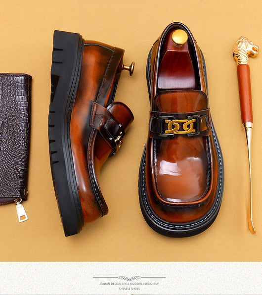 Zapatos de Cuero Lustrado para Hombre - Calzado Business Casual Ancho Elegante - Image 12