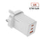 67W Carregador Britânico Branco