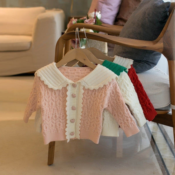 Cardigan Tipo Solapa Estilo Coreano para Niñas