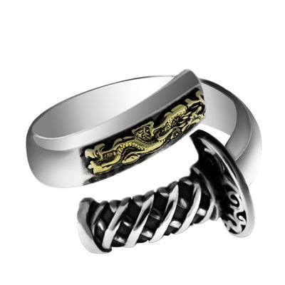 Anillo Samurai Plata Tailandesa Estilo Vintage Distressed para Hombre - Image 8