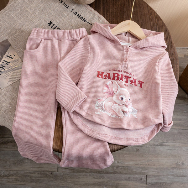 Sudadera Infantil Estilo Oeste con Capucha y Diseño Conejo