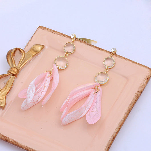 Aretes Largos de Cristal Transparente con Flecos Brillantes - Image 4