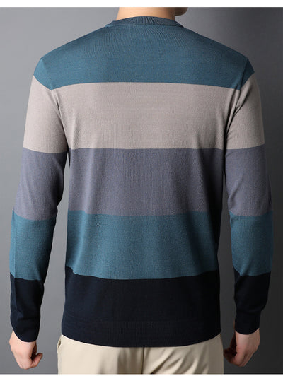 Suéter Cuello Redondo a Rayas para Hombre - Image 12