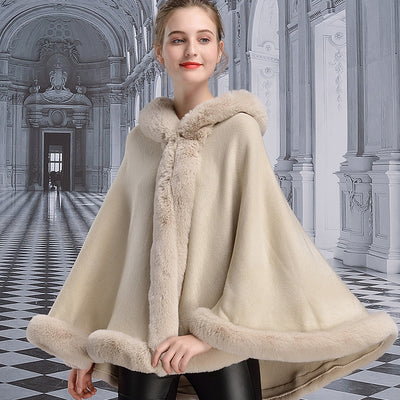 Capa Elegante con Capucha de Piel de Conejo Rex - Estilo Europeo y Americano - Image 7