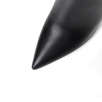 Botas Altas de Tacón Grueso Punta Afilada para Otoño e Invierno - Image 35
