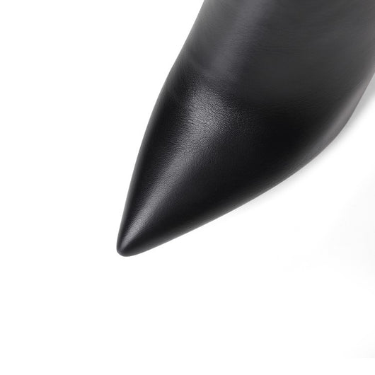 Botas Altas de Tacón Grueso Punta Afilada para Otoño e Invierno - Image 35