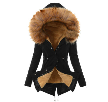 Abrigo de Algodón Cálido con Cuello de Piel y Cordón Ajustable - Image 13