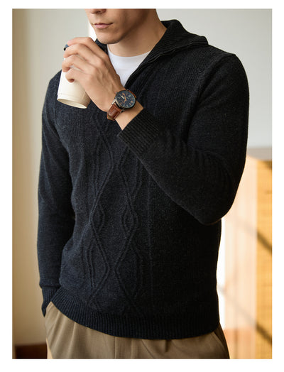 Suéter de Lana Pura con Cierre Medio Alto - Comodidad y Calidez - Image 6