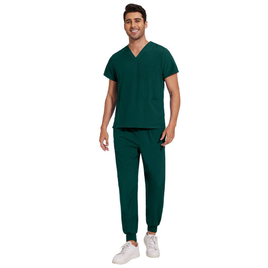 Conjunto de Uniformes Médicos para Hombre con Tela Elástica y Secado Rápido - Image 13
