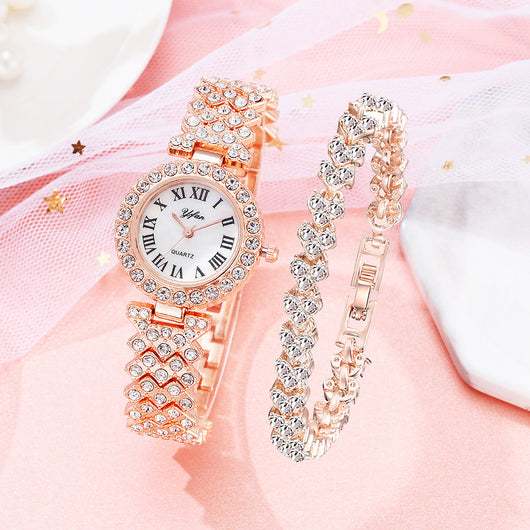 Reloj de Mujer Diamantes Escala Romana Elegancia Clásica