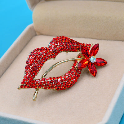 Broche Labios Rojos Tentación - Accesorio de Temperamento para Traje y Vestido - Image 8