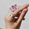 Hydrangea Eternal Flower Cluster White Crystal Pendant Brooch Right ear clip Style