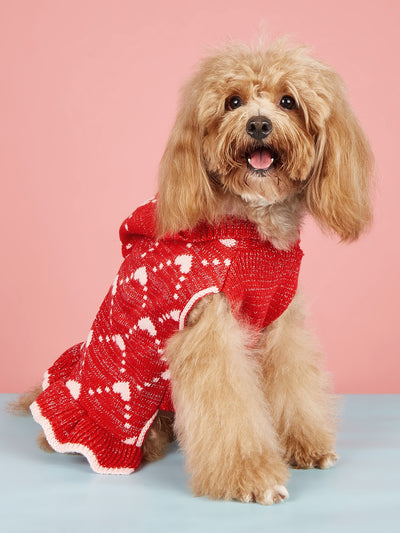 Suéter Hoodie para Perros Pequeños - Abrigo Invierno Tejido con Corazón - Image 7
