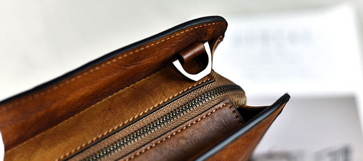 Bolso de Cuero Curtido al Vegetal Estilo Retro Horizontal para Hombre - Image 19