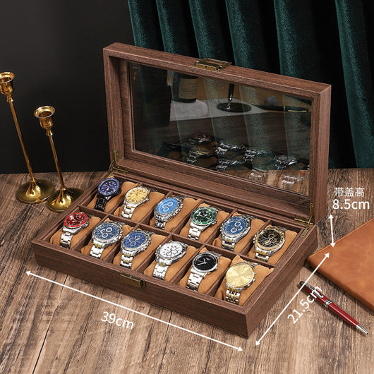 Caja Organizadora de Relojes Retro con Acabado Cuero PU y Diseño Madera - Image 11
