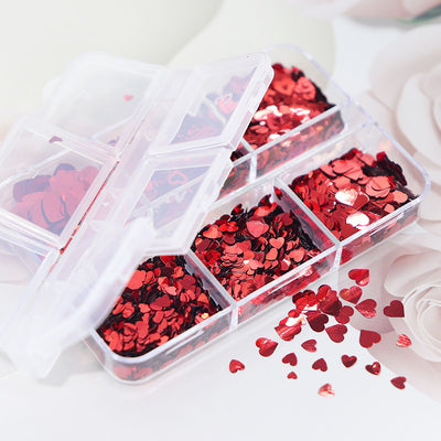 Caja de 6 Lentejuelas Decorativas Recortadas Rojo Amor - Colección San Valentín - Image 3