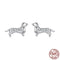 S925 Sterling Plateado Sausage Dog Mini Ear Studs SCE1892