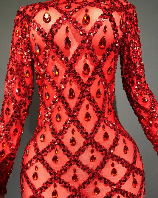 Vestido de Fiesta Elegante con Cristales Brillantes para Mujer - Image 40